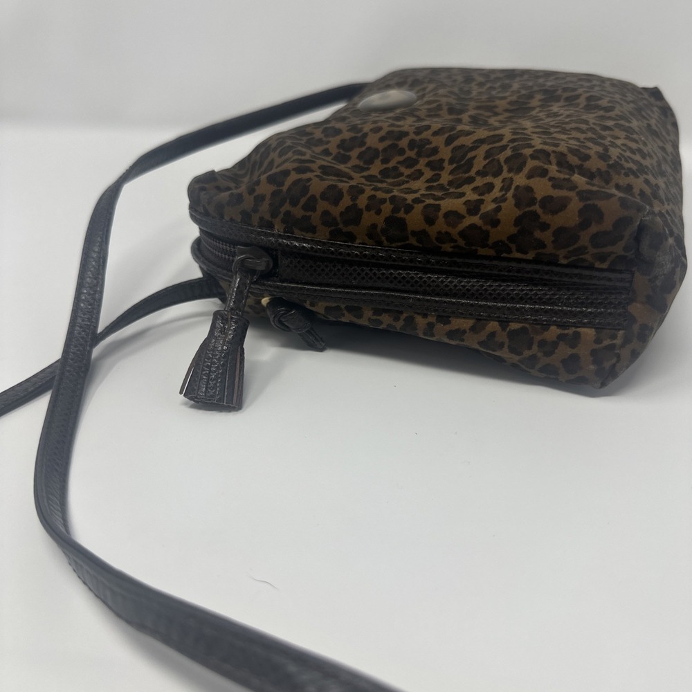 Vintage 1980s Bottega Venetta Crossbody Small Purse - Leopard Cheetah Print - Picture 5 of 12